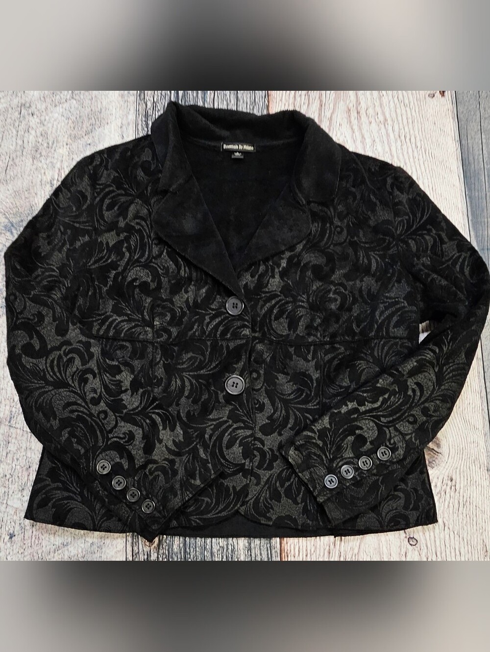 Briggs & Riley Black Floral Jacquard Blazer